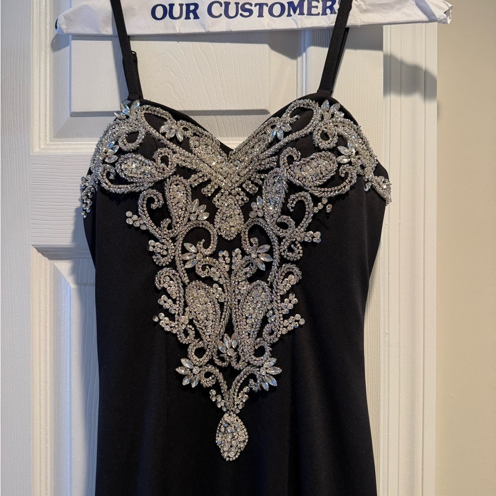 Jovani Black Dress with Silver Embellishments